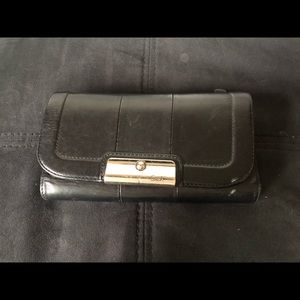 Black leather coach wallet